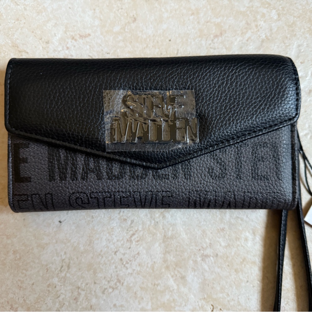 Steve Madden Black Textured Wallet